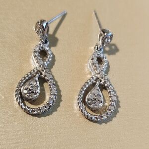 Sterling Silver Dia Accent Earrings